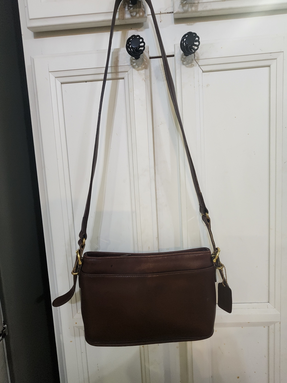 Coach Vintage Equestrian Slim Brown Leather Crossbody Bag- 1998 - Picture 10 of 15